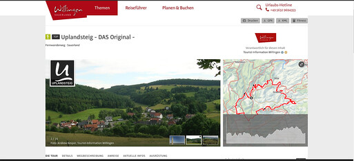 Webseite Uplandsteig